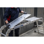 Sealey Folding Platform Ladder 4-Way Aluminium - BS EN 131 AFPL1 Sealey - Dynamic Drive