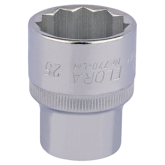 Draper Elora Bi-Hexagon Socket, 1/2" Sq. Dr., 25mm 24707 Draper - Dynamic Drive