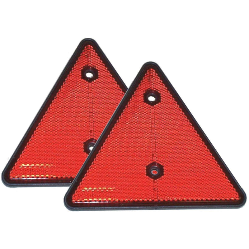 2 x Reflective Triangles E Approved reflectors for Trailers Screw on Red Maypole  - Dynamic Drive