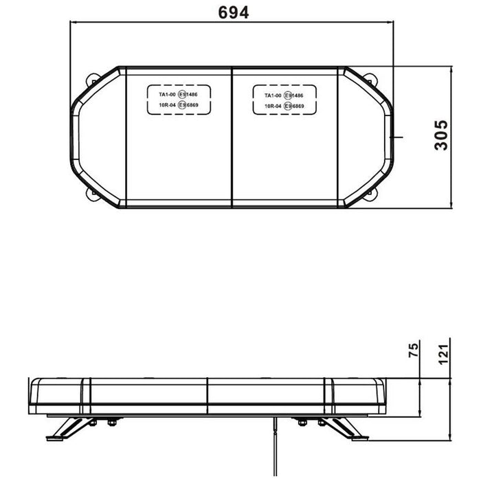Ring Automotive RCV9819 TM LED Light Bar, 694 mm Ring Automotive - Dynamic Drive