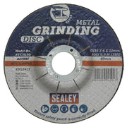 Sealey Grinding Disc115 x 6mm22mm Bore Pack of 12 PTC115G12 Sealey - Dynamic Drive