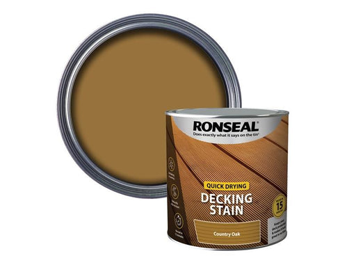 Ronseal Quick Drying Decking Stain Country Oak 2.5 litre Ronseal - Dynamic Drive