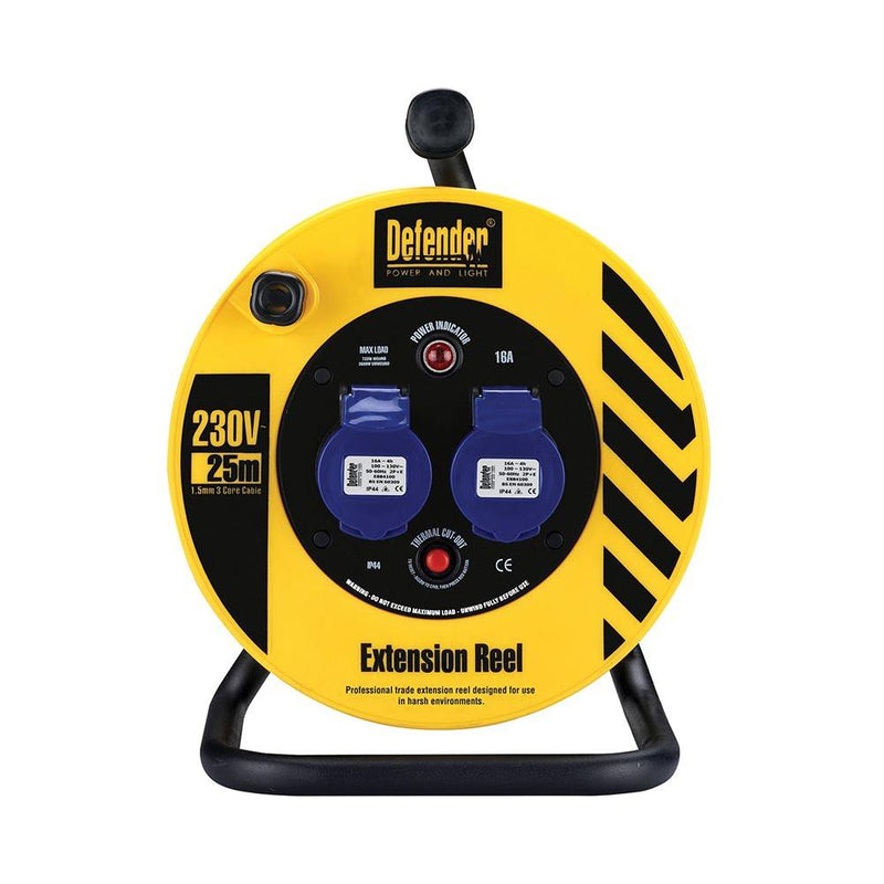Defender Industrial Cable Reel 25m 230V 16A Defender - Dynamic Drive