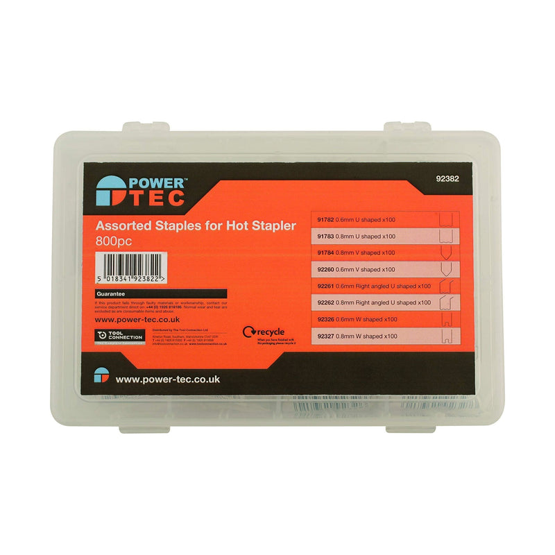 Power-Tec Assorted Staples for Hot Stapler 800pc 92382 Power-Tec - Dynamic Drive