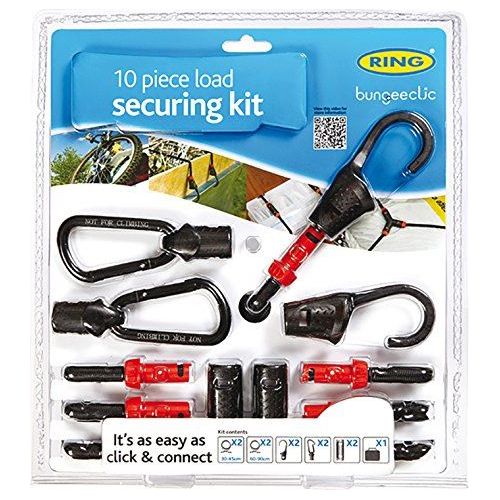 Ring RLS10 Bungee Clic 10 Piece Set - Adjustable Load Securing Bungee Set with I Ring Automotive - Dynamic Drive