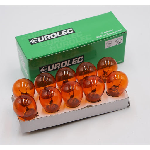 10 X Eurolec 581 Amber Orange Indicator Car Bulbs 12V 21W Bau15S Off Set Pins Eurolec  - Dynamic Drive