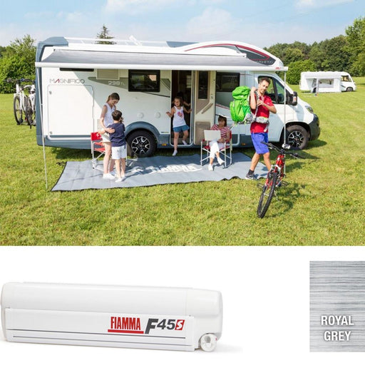 Fiamma Polar White F45S 400 Awning Royal Grey Fabric Fiamma - Dynamic Drive