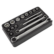 Sealey Premier 16pc Trx-Star* Socket & Spanner Set 3/8" Sq Drive E6-E24 Sealey  - Dynamic Drive