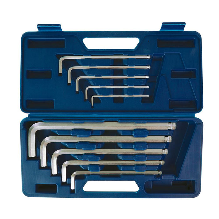 Silverline Extra-Long Hex Key Ball End Set 10pce 3 - 17mm Silverline - Dynamic Drive