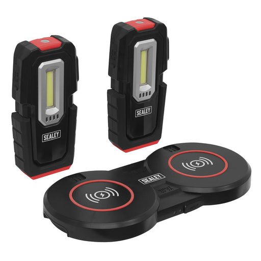 Sealey Inspection Light (x2) 3W & 1W COB LED & Double Wireless Charging Base Sealey - Dynamic Drive