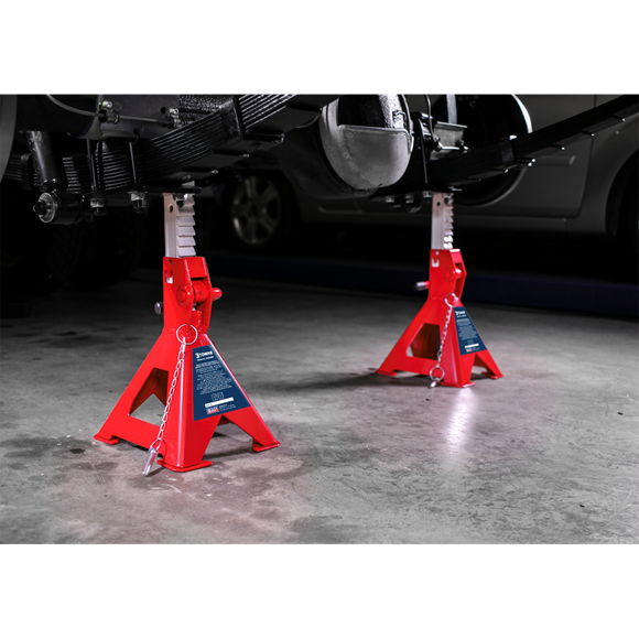 Sealey AXLe Stands (Pair) 3tonne Capacity per Stand Auto Rise Ratchet AAS3000 Sealey - Dynamic Drive