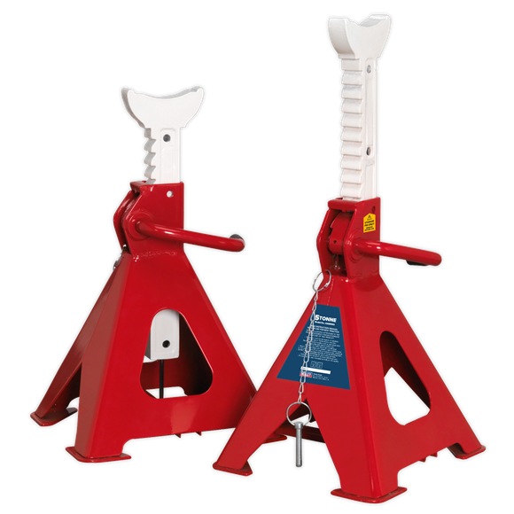 Sealey AXLe Stands (Pair) 5 Tonne Capacity per Stand Auto Rise Ratchet AAS5000 Sealey - Dynamic Drive