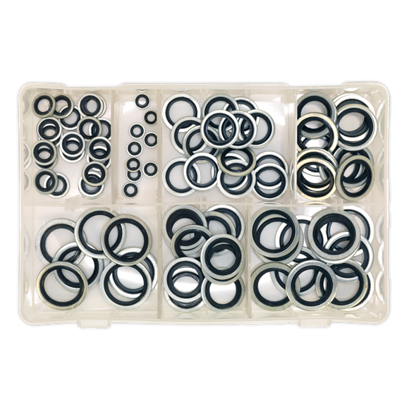 Sealey Bonded Seal (Dowty Seal) Assortment 84pc BSP AB011DS Sealey - Dynamic Drive
