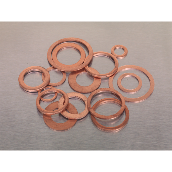 Sealey Diesel Injector Copper Washer Assortment 250pc Metric AB027CW Sealey - Dynamic Drive