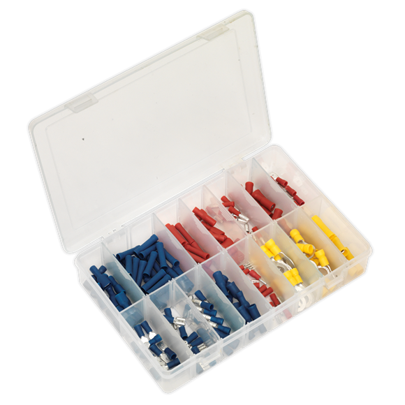 Sealey Crimp Terminal Assortment 200pc Blue Red & Yellow AB038MT Sealey - Dynamic Drive