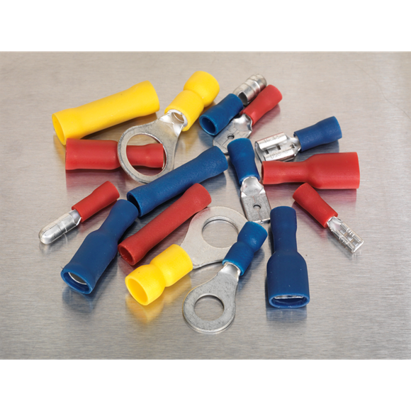 Sealey Crimp Terminal Assortment 200pc Blue Red & Yellow AB038MT Sealey - Dynamic Drive
