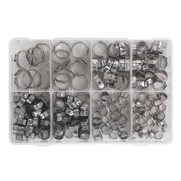 Sealey O-Clip Single Ear Assortment 160pc Stainless Steel AB043SE Sealey - Dynamic Drive