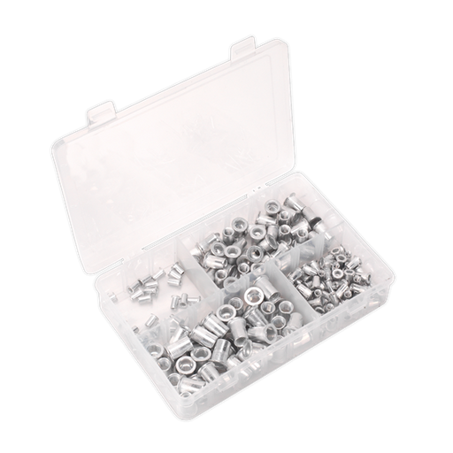 Sealey Threaded Insert (Rivet Nut) Assortment 200pc M4-M8 Splined Metric AB073TI Sealey - Dynamic Drive