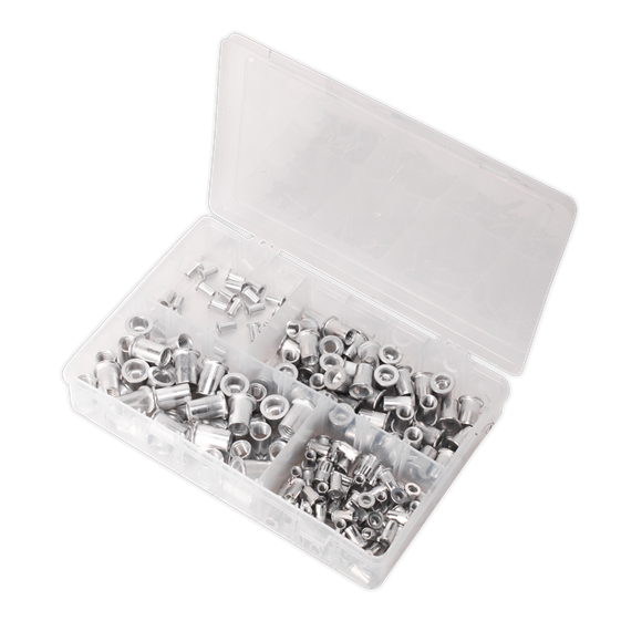 Sealey Threaded Insert (Rivet Nut) Assortment 200pc M4-M8 Splined Metric AB073TI Sealey - Dynamic Drive