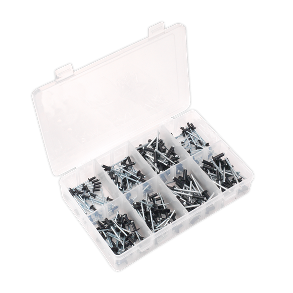 Sealey Rivet Assortment 200pc Black Anodised AB074BR Sealey - Dynamic Drive