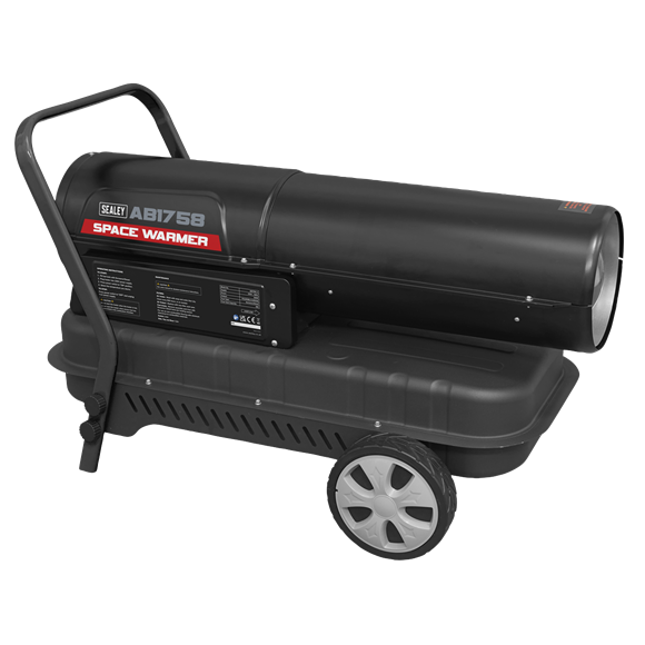 Sealey Space Warmerï Paraffin/Kerosene/Diesel Heater 175000Btu/hr with Wheels Sealey - Dynamic Drive
