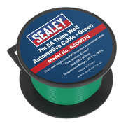 Sealey Automotive Cable Thick Wall 5A 7m Green AC0507G Sealey - Dynamic Drive
