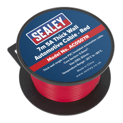 Sealey Automotive Cable Thick Wall 5A 7m Red AC0507R Sealey - Dynamic Drive