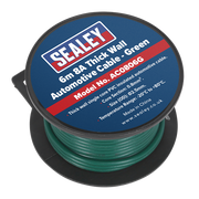 Sealey Automotive Cable Thick Wall 8A 6m Green AC0806G Sealey - Dynamic Drive