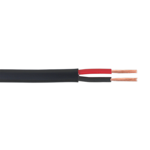 Sealey Automotive Cable Thick Wall Flat Twin 2 x 1mm 14/0.30mm 30m Black Sealey - Dynamic Drive