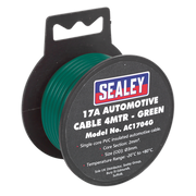 Sealey Automotive Cable Thick Wall 17A 4m Green AC1704G Sealey - Dynamic Drive