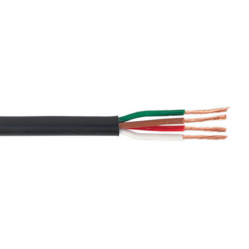 Sealey Automotive Cable Thin Wall 4 x 0.75mm 24/0.20mm 30m Black AC24204CTH Sealey - Dynamic Drive