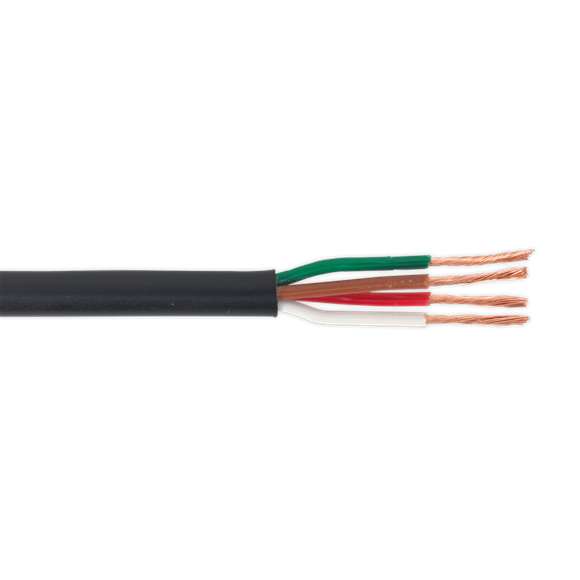 Sealey Automotive Cable Thin Wall 4 x 0.75mm 24/0.20mm 30m Black AC24204CTH Sealey - Dynamic Drive