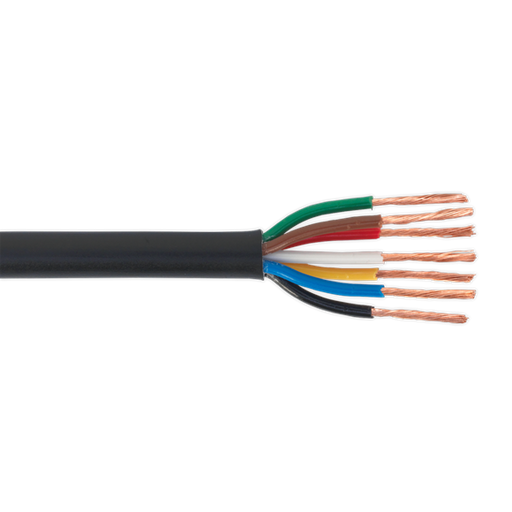 Sealey Automotive Cable Thin Wall 7 x 0.75mm 24/0.20mm 30m Black AC24207CTH Sealey - Dynamic Drive
