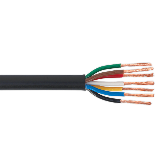 Sealey Automotive Cable Thin Wall 7 x 0.75mm 24/0.20mm 30m Black AC24207CTH Sealey - Dynamic Drive
