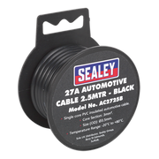 Sealey Automotive Cable Thick Wall 27A 2.5m Black AC2725B Sealey - Dynamic Drive
