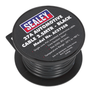 Sealey Automotive Cable Thick Wall 27A 2.5m Black AC2725B Sealey - Dynamic Drive