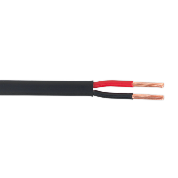 Sealey Automotive Cable Thin Wall Flat Twin 2 x 2mm 28/0.30mm 30m Black Sealey - Dynamic Drive