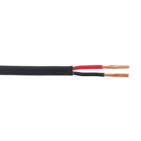 Sealey Automotive Cable Thin Wall Flat Twin 2 x 1mm 32/0.20mm 30m Black Sealey - Dynamic Drive