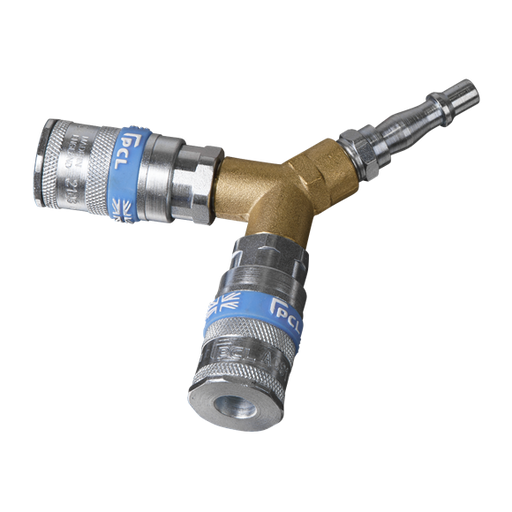 Sealey Twin Coupling Bodies Y-Adaptor AC55 Sealey - Dynamic Drive