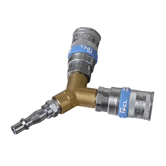 Sealey Twin Coupling Bodies Y-Adaptor AC55 Sealey - Dynamic Drive