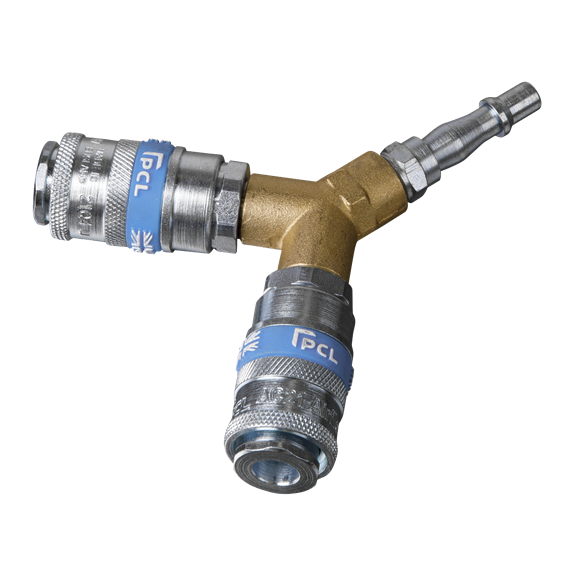 Sealey Twin Coupling Bodies Y-Adaptor AC87 Sealey - Dynamic Drive