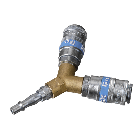 Sealey Twin Coupling Bodies Y-Adaptor AC87 Sealey - Dynamic Drive
