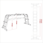 Sealey Aluminium Multipurpose Ladder EN 131 Adjustable Height AFPL2 Sealey - Dynamic Drive