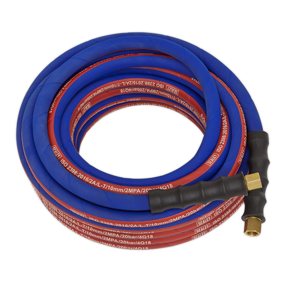 Sealey Air Hose 10m x8mm with 1/4"BSP Unions Extra-Heavy-Duty AH10R Sealey - Dynamic Drive