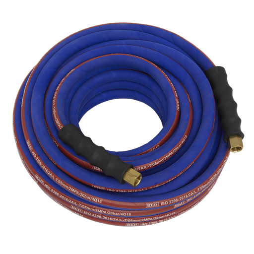 Sealey Air Hose 15m x8mm with 1/4"BSP Unions Extra-Heavy-Duty AH15R Sealey - Dynamic Drive