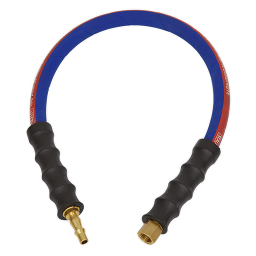 Sealey Air Leader Hose 600mm x8mm with Tailpiece & 1/4"BSP Union AH2R Sealey - Dynamic Drive