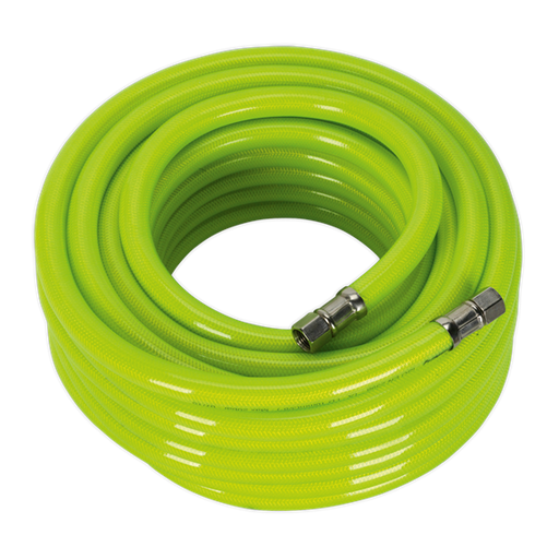 Sealey Air Hose High-Visibility 15m x10mm with 1/4"BSP Unions AHFC1538 Sealey - Dynamic Drive