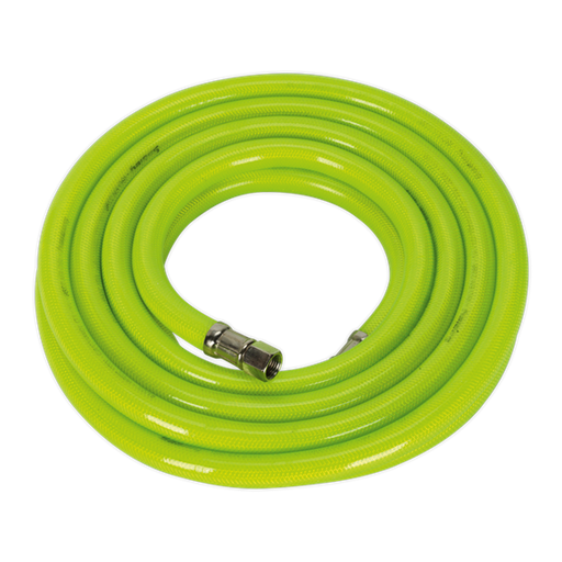 Sealey Air Hose High-Visibility 5m x10mm with 1/4"BSP Unions AHFC538 Sealey - Dynamic Drive