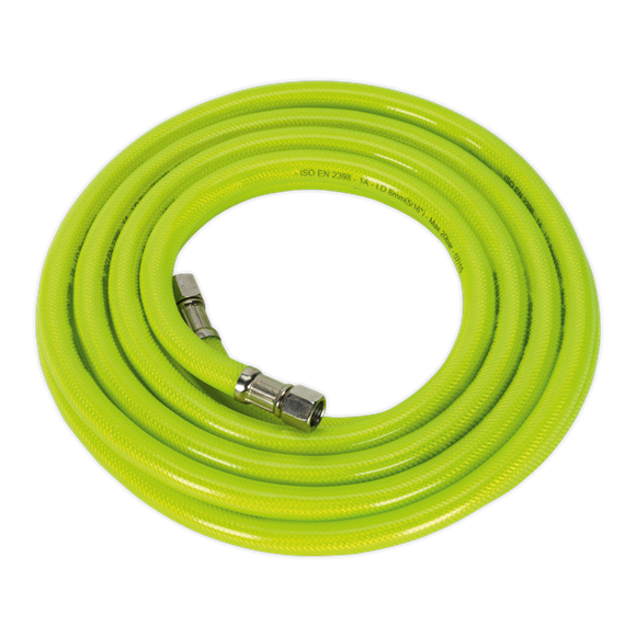 Sealey Air Hose High-Visibility 5m x8mm with 1/4"BSP Unions AHFC5 Sealey - Dynamic Drive