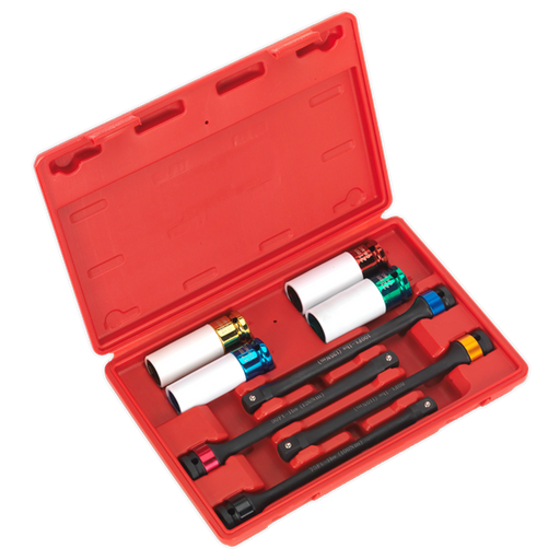 Sealey Torque Stick & Aluminium Wheel Impact Socket Set 8pc 1/2"Sq Drive AK2243 Sealey - Dynamic Drive
